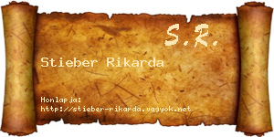 Stieber Rikarda névjegykártya